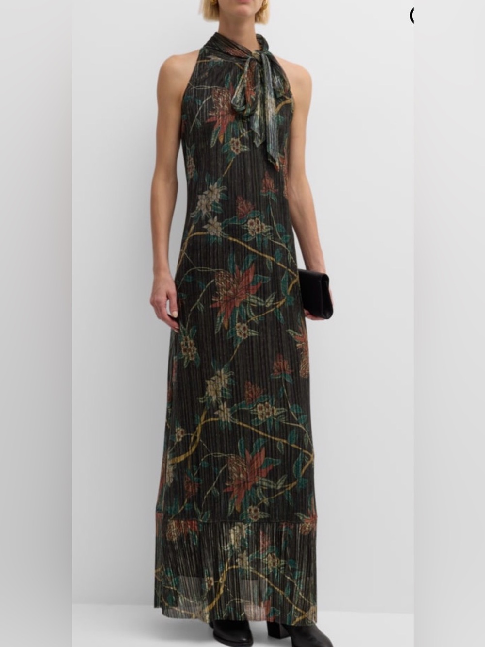 Johnny Was Jade Evelina Metallic Maxi Dress Size XS